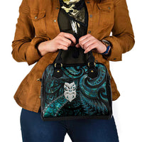 New Zealand Aotearoa Shoulder Handbag Maori Wheku Paua Shell Glitter Turquoise LT05 - Polynesian Pride
