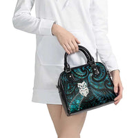 New Zealand Aotearoa Shoulder Handbag Maori Wheku Paua Shell Glitter Turquoise LT05 - Polynesian Pride