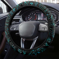 New Zealand Aotearoa Steering Wheel Cover Maori Wheku Paua Shell Glitter Turquoise LT05 - Polynesian Pride