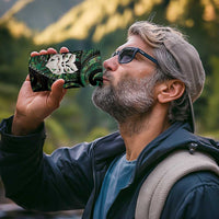 New Zealand Aotearoa 4 in 1 Can Cooler Tumbler Maori Wheku Paua Shell Glitter Green