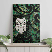 New Zealand Aotearoa Canvas Wall Art Maori Wheku Paua Shell Glitter Green LT05 - Polynesian Pride
