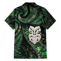 New Zealand Aotearoa Family Matching Short Sleeve Bodycon Dress and Hawaiian Shirt Maori Wheku Paua Shell Glitter Green