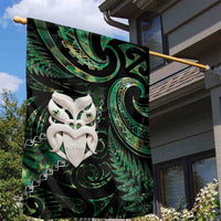 New Zealand Aotearoa Garden Flag Maori Wheku Paua Shell Glitter Green LT05 - Polynesian Pride