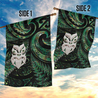 New Zealand Aotearoa Garden Flag Maori Wheku Paua Shell Glitter Green LT05 - Polynesian Pride