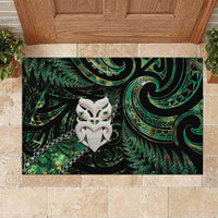 New Zealand Aotearoa Rubber Doormat Maori Wheku Paua Shell Glitter Green LT05 Green - Polynesian Pride