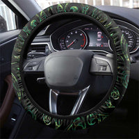 New Zealand Aotearoa Steering Wheel Cover Maori Wheku Paua Shell Glitter Green LT05 - Polynesian Pride