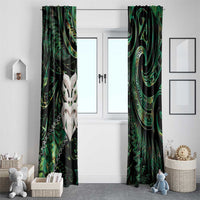 New Zealand Aotearoa Window Curtain Maori Wheku Paua Shell Glitter Green LT05 - Polynesian Pride