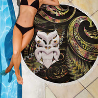 New Zealand Aotearoa Beach Blanket Maori Wheku Paua Shell Glitter Gold LT05 - Polynesian Pride