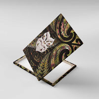 New Zealand Aotearoa Canvas Wall Art Maori Wheku Paua Shell Glitter Gold LT05 With Frame Gold - Polynesian Pride