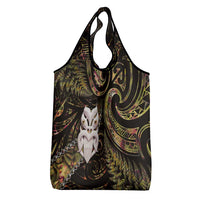 New Zealand Aotearoa Grocery Bag Maori Wheku Paua Shell Glitter Gold LT05 - Polynesian Pride
