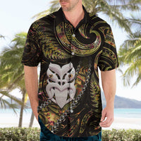 New Zealand Aotearoa Hawaiian Shirt Maori Wheku Paua Shell Glitter Gold LT05 - Polynesian Pride