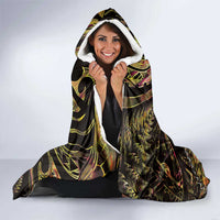 New Zealand Aotearoa Hooded Blanket Maori Wheku Paua Shell Glitter Gold LT05 - Polynesian Pride