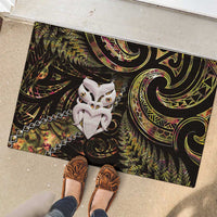 New Zealand Aotearoa Rubber Doormat Maori Wheku Paua Shell Glitter Gold LT05 - Polynesian Pride