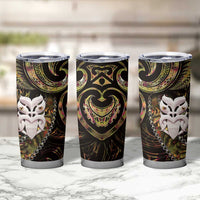 New Zealand Aotearoa Tumbler Cup Maori Wheku Paua Shell Glitter Gold LT05 - Polynesian Pride