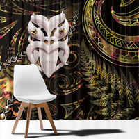 New Zealand Aotearoa Window Curtain Maori Wheku Paua Shell Glitter Gold LT05 - Polynesian Pride