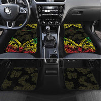 Aloha Tropical Palm Trees Car Mats Reggae Polynesian Pattern LT05 Set 4pcs Black - Polynesian Pride