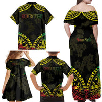 Aloha Tropical Palm Trees Family Matching Off Shoulder Maxi Dress and Hawaiian Shirt Reggae Polynesian Pattern LT05 - Polynesian Pride