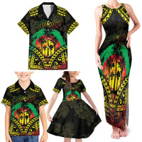 Aloha Tropical Palm Trees Family Matching Tank Maxi Dress and Hawaiian Shirt Reggae Polynesian Pattern LT05 - Polynesian Pride