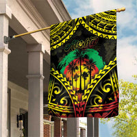 Aloha Tropical Palm Trees Garden Flag Reggae Polynesian Pattern LT05 House Flag Black - Polynesian Pride