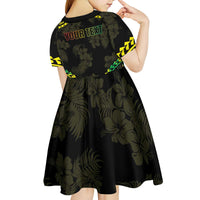 Aloha Tropical Palm Trees Kid Short Sleeve Dress Reggae Polynesian Pattern