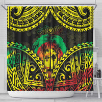 Aloha Tropical Palm Trees Shower Curtain Reggae Polynesian Pattern