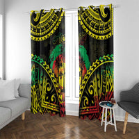 Aloha Tropical Palm Trees Window Curtain Reggae Polynesian Pattern LT05 With Grommets Black - Polynesian Pride