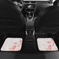 Polynesia Hammerhead Shark Car Mats Tropical Flowers Tribal Pattern Peach LT05 Set 2pcs - Back Peach - Polynesian Pride