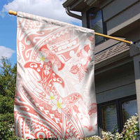 Polynesia Hammerhead Shark Garden Flag Tropical Flowers Tribal Pattern Peach LT05 - Polynesian Pride