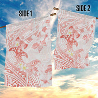 Polynesia Hammerhead Shark Garden Flag Tropical Flowers Tribal Pattern Peach LT05 - Polynesian Pride