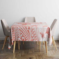 Polynesia Hammerhead Shark Tablecloth Tropical Flowers Tribal Pattern Peach LT05 - Polynesian Pride