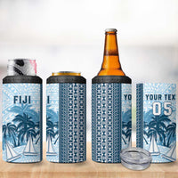 Custom Fiji Regatta 4 in 1 Can Cooler Tumbler Palm Tree Tapa Pattern - Polynesian Pride