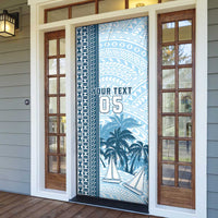 Fiji Regatta Door Cover Palm Tree Tapa Pattern - Polynesian Pride