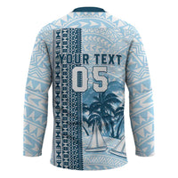 Custom Fiji Regatta Hockey Jersey Palm Tree Tapa Pattern LT05 - Polynesian Pride