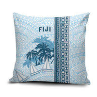 Fiji Regatta Pillow Cover Palm Tree Tapa Pattern - Polynesian Pride