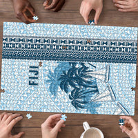 Fiji Regatta Puzzle Palm Tree Tapa Pattern - Polynesian Pride