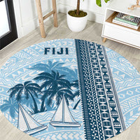 Fiji Regatta Round Carpet Palm Tree Tapa Pattern - Polynesian Pride