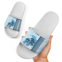 Fiji Regatta Slide Sandals Palm Tree Tapa Pattern - Polynesian Pride