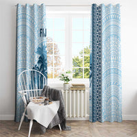Fiji Regatta Window Curtain Palm Tree Tapa Pattern - Polynesian Pride