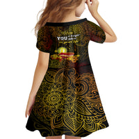 Happy Diwali Festival Kid Short Sleeve Dress Diya Lamp Hibiscus Polynesian Pattern LT05 - Polynesian Pride