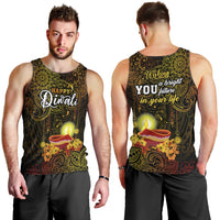 Happy Diwali Festival Men Tank Top Diya Lamp Hibiscus Polynesian Pattern LT05 - Polynesian Pride
