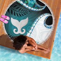 Aotearoa New Zealand Beach Blanket Maori Wera Paua Shell Teal Glitter LT05 - Polynesian Pride