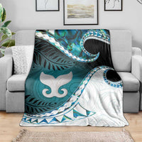 Aotearoa New Zealand Blanket Maori Wera Paua Shell Teal Glitter LT05 - Polynesian Pride