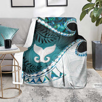 Aotearoa New Zealand Blanket Maori Wera Paua Shell Teal Glitter LT05 - Polynesian Pride