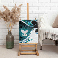 Aotearoa New Zealand Canvas Wall Art Maori Wera Paua Shell Teal Glitter LT05 - Polynesian Pride