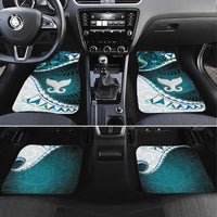 Aotearoa New Zealand Car Mats Maori Wera Paua Shell Teal Glitter LT05 Set 4pcs Teal - Polynesian Pride