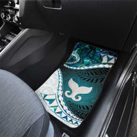 Aotearoa New Zealand Car Mats Maori Wera Paua Shell Teal Glitter LT05 - Polynesian Pride