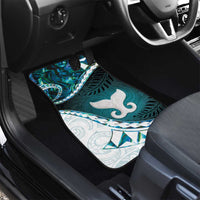 Aotearoa New Zealand Car Mats Maori Wera Paua Shell Teal Glitter LT05 - Polynesian Pride