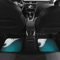 Aotearoa New Zealand Car Mats Maori Wera Paua Shell Teal Glitter LT05 Set 2pcs - Back Teal - Polynesian Pride