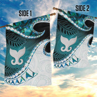 Aotearoa New Zealand Garden Flag Maori Wera Paua Shell Teal Glitter LT05 - Polynesian Pride