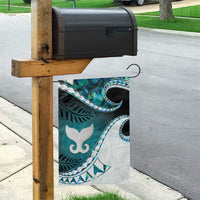 Aotearoa New Zealand Garden Flag Maori Wera Paua Shell Teal Glitter LT05 - Polynesian Pride